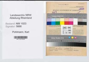 Entnazifizierung Karl Pohlmann , geb. 17.04.1906 (Verw.Inspektor)