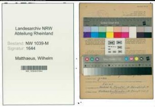 Entnazifizierung Wilhelm Matthaeus , geb. 07.11.1894 (Kaufmann)
