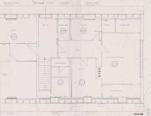 Grundriss-Teilzeichnung des Institutsgebäudes (Keller M 1 : 100)