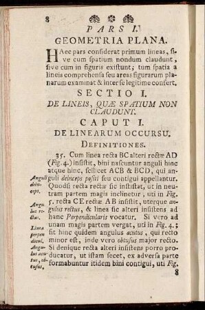 Caput I. De Linearum Occursu. Definitiones.