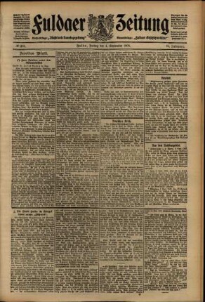 Zweite Ausgabe vom Freitag, den 04. September 1908.