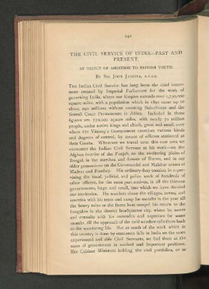 The Civil Service of India. Past and Present. An Object of Ambition to British Youth.