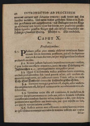 Caput X. De Probationibus.