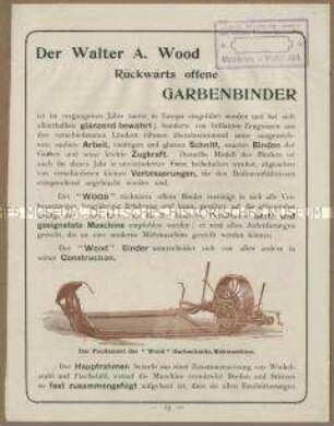 Landwirtschaftliche Maschinen der Firma Wood in USA