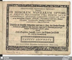 Cantus secundus.