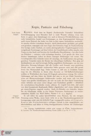 Kopie, Pasticcio und Fälschung