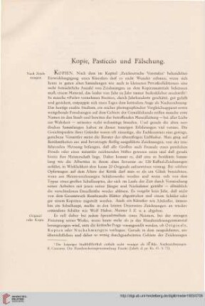 Kopie, Pasticcio und Fälschung