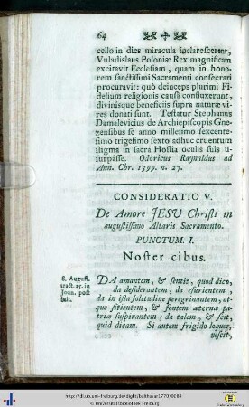 Consideratio V - VIII