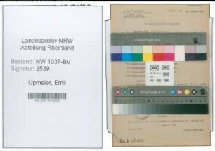 Entnazifizierung Emil Upmeier , geb. 29.05.1901 (Landwirt)