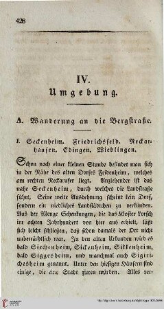 IV: Umgebung