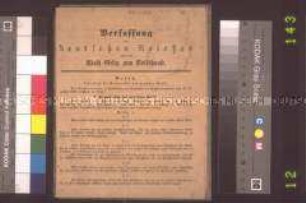 Verfassung und Wahlgesetz des deutschen Reiches; Frankfurt (Main), 21. Dezember 1848