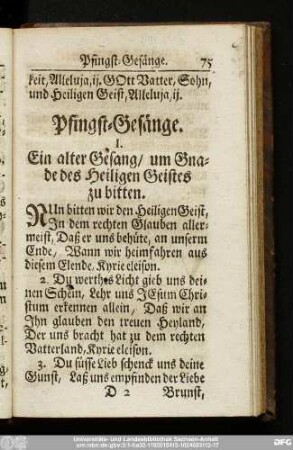 Pfingst-Gesänge.