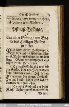 Pfingst-Gesänge.