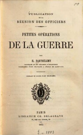 Petites opérations de la guerre