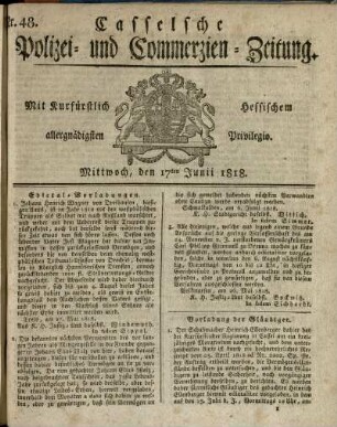 Nr. 48, Mittwoch, den 17ten Junii 1818