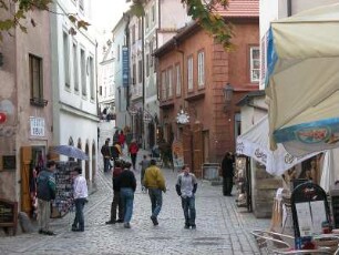 Cesky Krumlov - Altstadtgasse : Die Altstadt von Cesky Krumlov, aufgenommen 2005