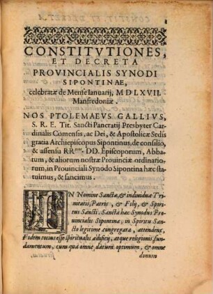Constitutiones provinciales Synodi Sipontinae