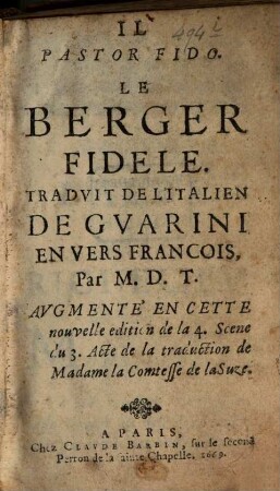 Il pastor fido ou le berger fidèle