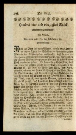 Hundert vier und vierzigstes Stück