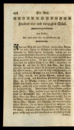 Hundert vier und vierzigstes Stück