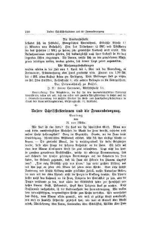 Unsere Schriftstellerinnen und die Frauenbewegung