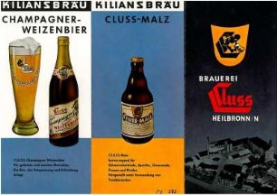 Werbeprospekt der Brauerei Cluss für die Biersorten (Kiliansbräu)