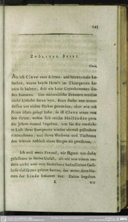 Zwölfter Brief. Cleve