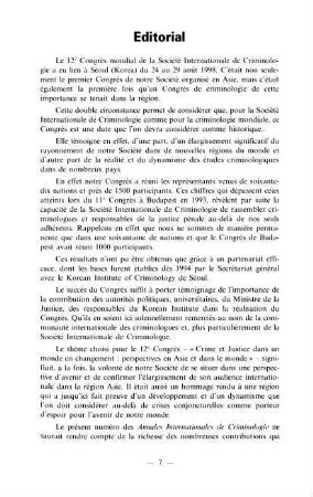 7-10, 1. Editorial (français, English, Espagñol)