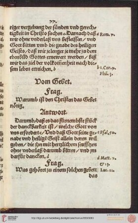 Dritter Teil: Von der Dankbarkeit/Vom Gebet (Frage 116-129)