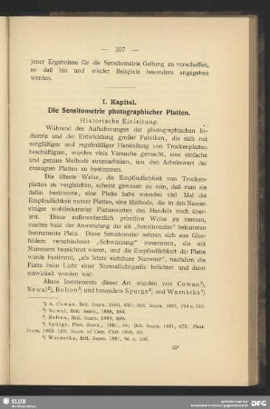 I. Kapitel, Die Sensitometrie photographischer Platten
