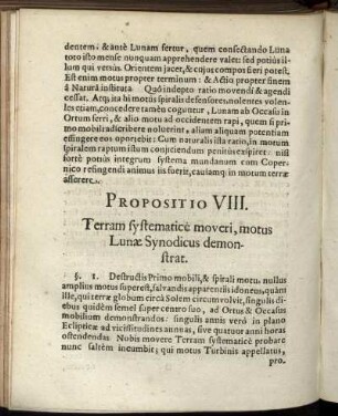 Propositio VIII. Terram systematice moveri, motus Lunae Synodicus demonstrat.