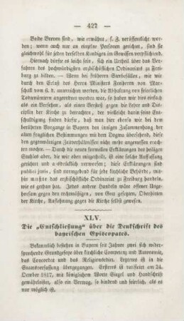 427-432 Die "Entschließung" über die Denkschrift des bayrischen Episcopates