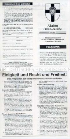 Programm der "Aktion Oder-Neiße" (AKON)