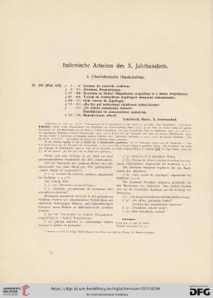 2. Oberitalienische Handschriften