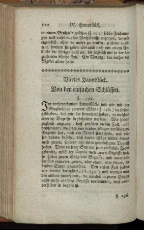 Viertes Hauptstück. Von den einfachen Schlüssen.