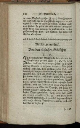 Viertes Hauptstück. Von den einfachen Schlüssen.