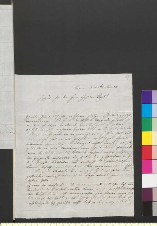 Brief von Meyer, Nikolaus an Goethe, Johann Wolfgang von