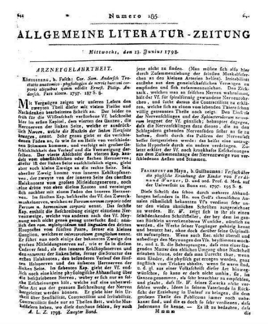 Wurzer, F.: Versuch über die physische Erziehung der Kinder. Frankfurt am Main: Guilhauman 1797