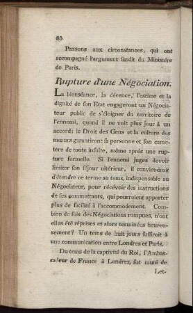 Rupture d'une Négociation.