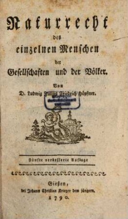 Naturrecht des einzelnen Menschen der Gesellschaften und der Völker