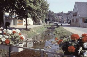 Heitersheim: Von der Brücke Richtung Süden; Vordergrund Blumenkästen