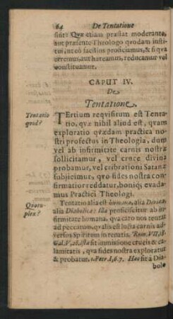 Caput IV. De Tentatione.