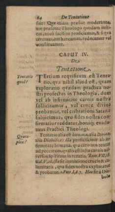 Caput IV. De Tentatione.