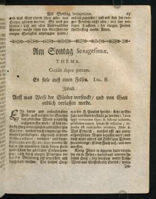 95-104, Am Sontag Sexagesimae. THEMA. Cecidit supra petram.
