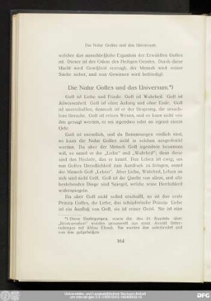 Die Natur Gottes und das Universum.