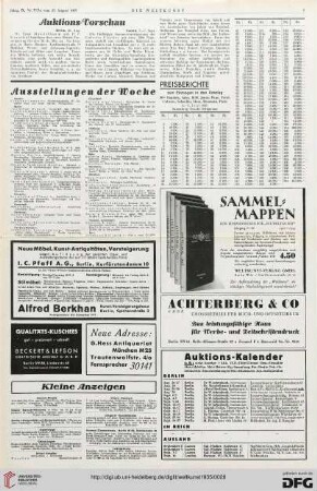 Nr. 33/34 (25. Aug. 1935), S. 5: Preisberichte