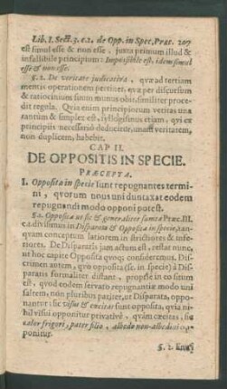 Cap. II. De Oppositis in Specie.