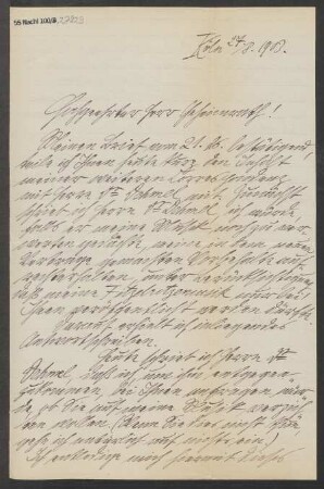Brief an Ludwig Strecker  und B. Schott's Söhne : 27.08.1903