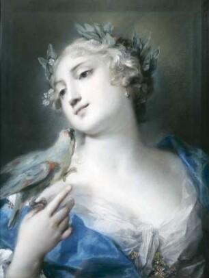 Eine Dame mit einem Papagei auf der rechten Hand (Allegorie der Beredsamkeit)