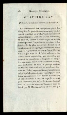 Chapitre XXV. Préjugé qui subsiste contre les Templiers.